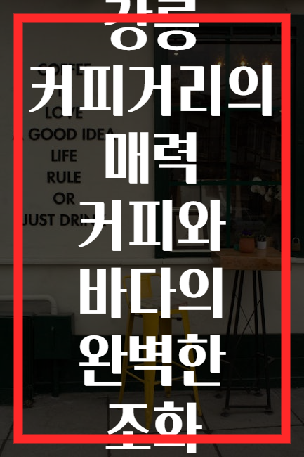 강릉 커피거리의 매력 커피와 바다의 완벽한 조화