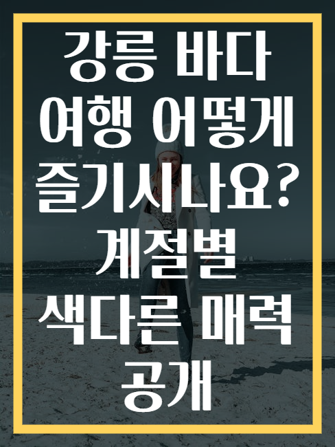 강릉 바다 여행 어떻게 즐기시나요? 계절별 색다른 매력 공개