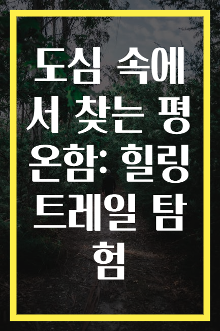 도심 속에서 찾는 평온함: 힐링 트레일 탐험