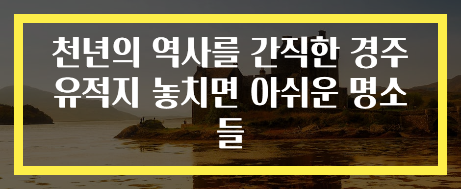 천년의 역사를 간직한 경주 유적지 놓치면 아쉬운 명소들