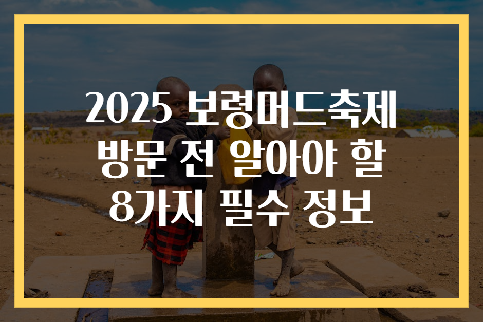 2025 보령머드축제 방문 전 알아야 할 8가지 필수 정보