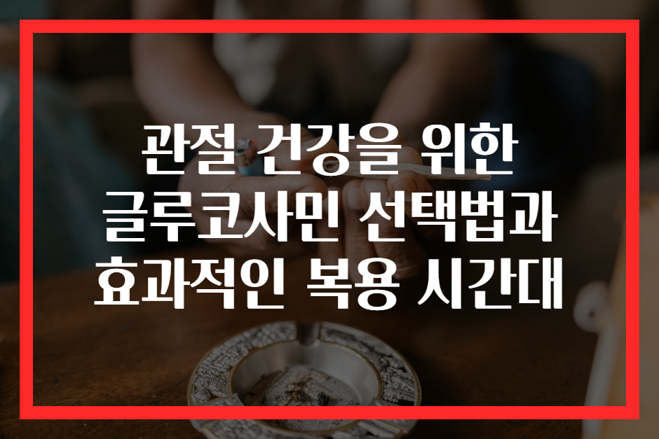 관절 건강을 위한 글루코사민 선택법과 효과적인 복용 시간대