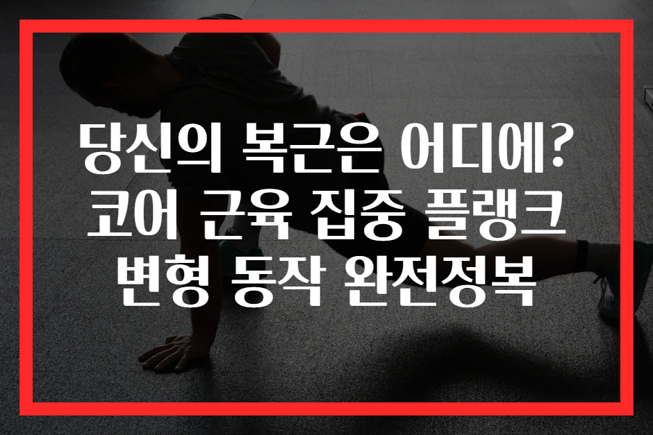 당신의 복근은 어디에? 코어 근육 집중 플랭크 변형 동작 완전정복