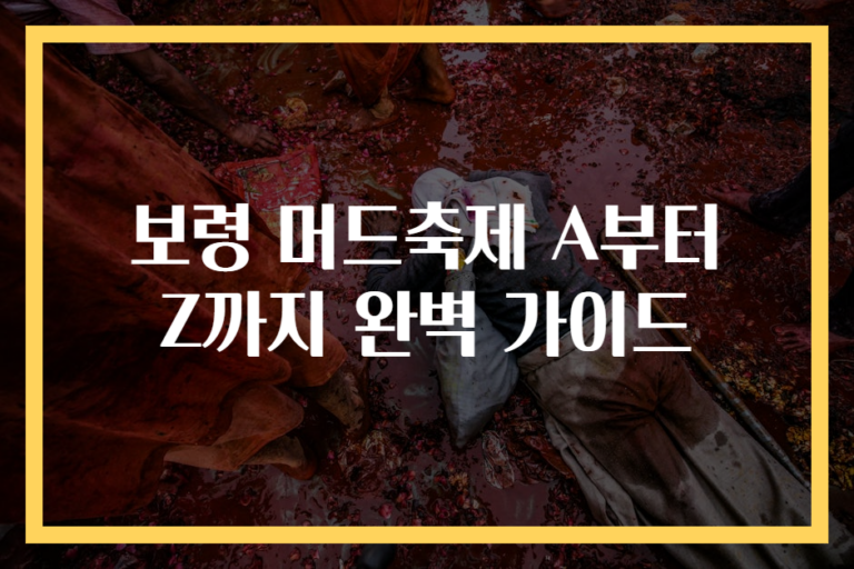 보령 머드축제 A부터 Z까지 완벽 가이드