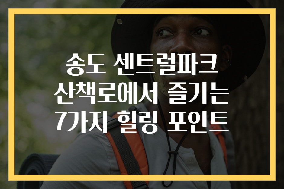 송도 센트럴파크 산책로에서 즐기는 7가지 힐링 포인트