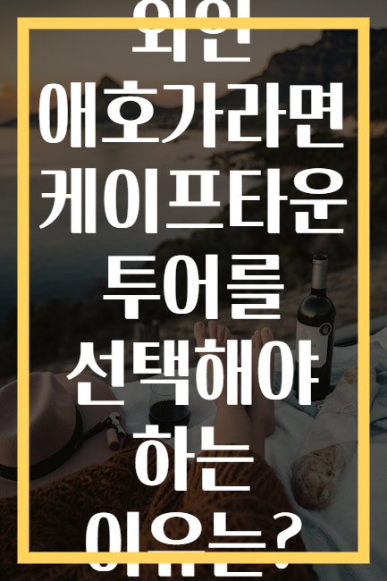 와인 애호가라면 케이프타운 투어를 선택해야 하는 이유는?