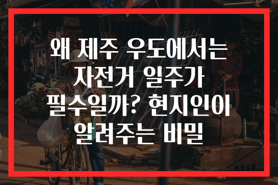 왜 제주 우도에서는 자전거 일주가 필수일까? 현지인이 알려주는 비밀