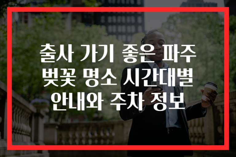 출사 가기 좋은 파주 벚꽃 명소 시간대별 안내와 주차 정보