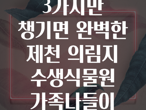 3가지만 챙기면 완벽한 제천 의림지 수생식물원 가족나들이