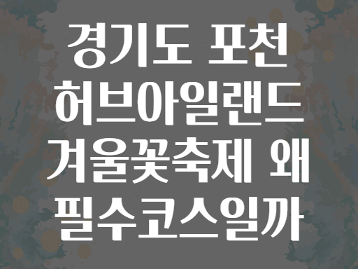 경기도 포천 허브아일랜드 겨울꽃축제 왜 필수코스일까