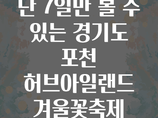 단 7일만 볼 수 있는 경기도 포천 허브아일랜드 겨울꽃축제