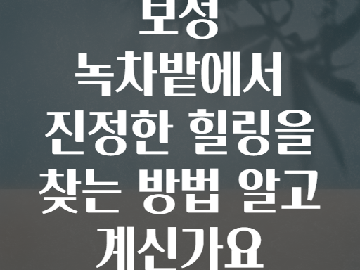 보성 녹차밭에서 진정한 힐링을 찾는 방법 알고 계신가요