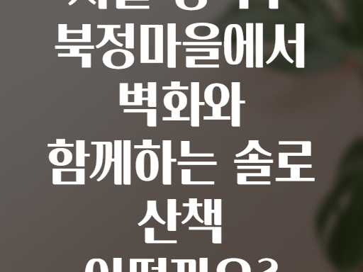 서울 성북구 북정마을에서 벽화와 함께하는 솔로 산책 어떨까요?