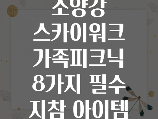 소양강 스카이워크 가족피크닉 8가지 필수 지참 아이템