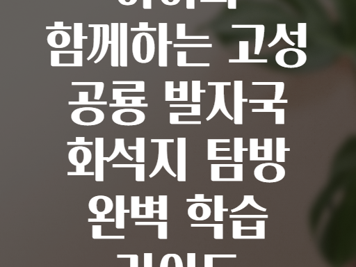 아이와 함께하는 고성 공룡 발자국 화석지 탐방 완벽 학습 가이드