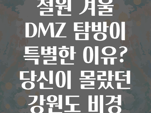 철원 겨울 DMZ 탐방이 특별한 이유? 당신이 몰랐던 강원도 비경