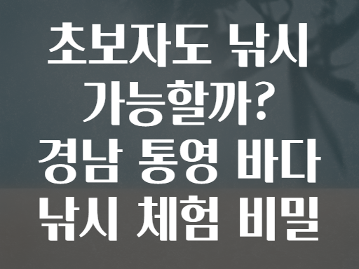 초보자도 낚시 가능할까? 경남 통영 바다 낚시 체험 비밀