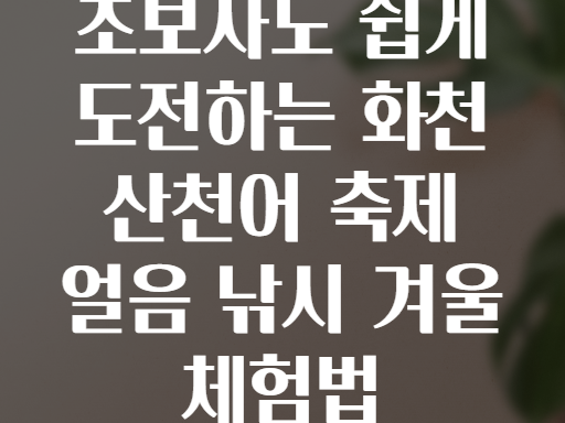 초보자도 쉽게 도전하는 화천 산천어 축제 얼음 낚시 겨울 체험법