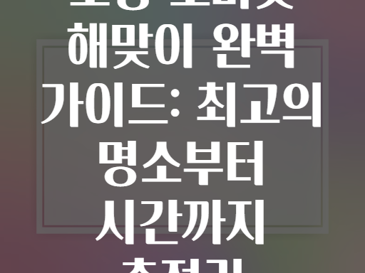 포항 호미곶 해맞이 완벽 가이드: 최고의 명소부터 시간까지 총정리