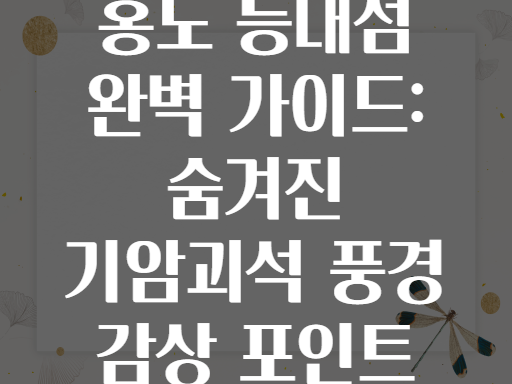 홍도 등대섬 완벽 가이드: 숨겨진 기암괴석 풍경 감상 포인트