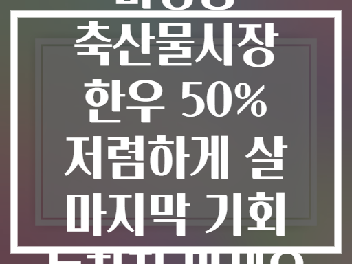 마장동 축산물시장 한우 50% 싸게 사는 마지막 기회